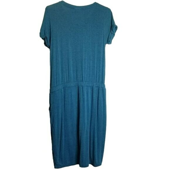 32 Degrees Ladies Soft Lux Dress Heather Indigo pockets drawstring elastic  m - Picture 2 of 11